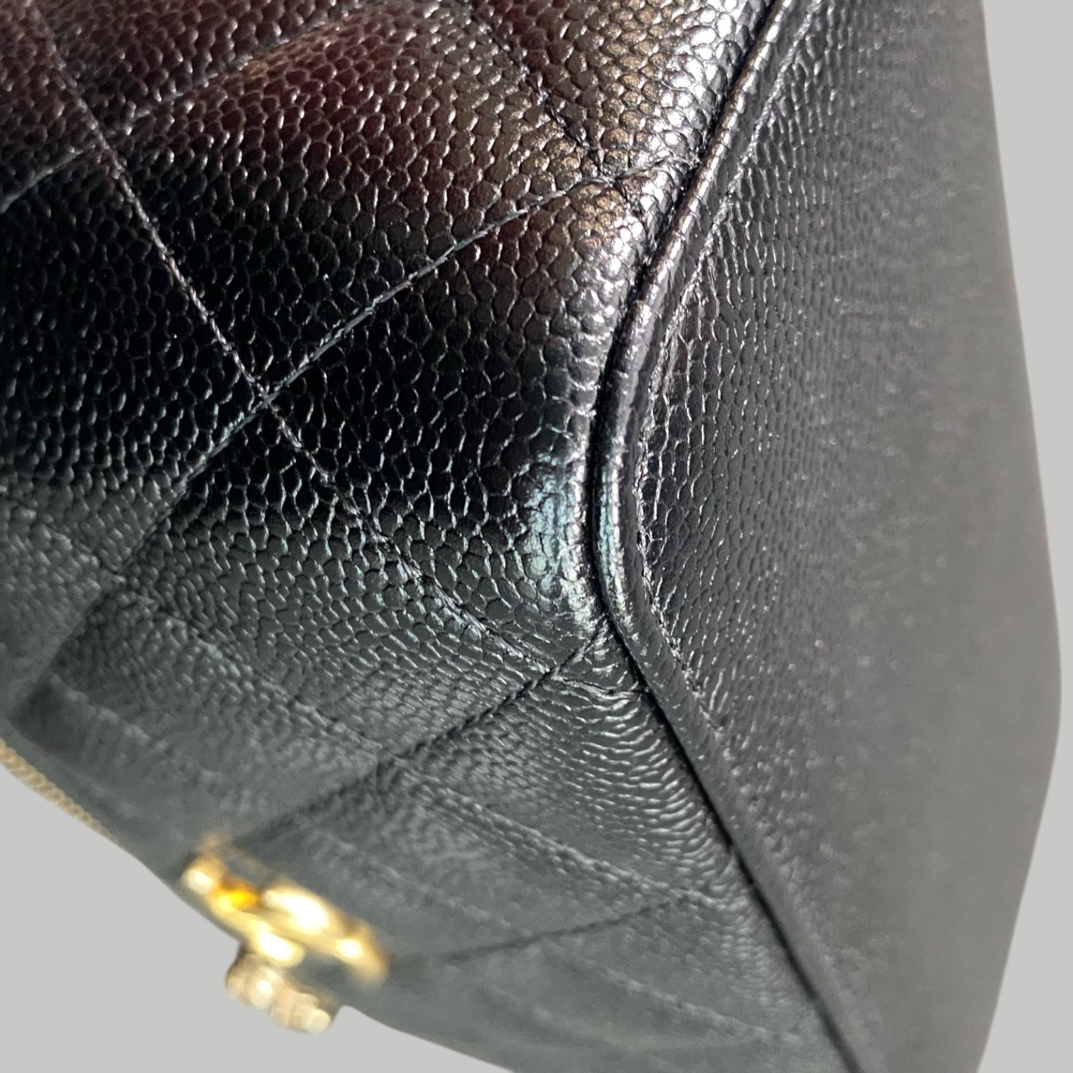 Chanel Caviar Vanity荔枝皮手柄長盒子