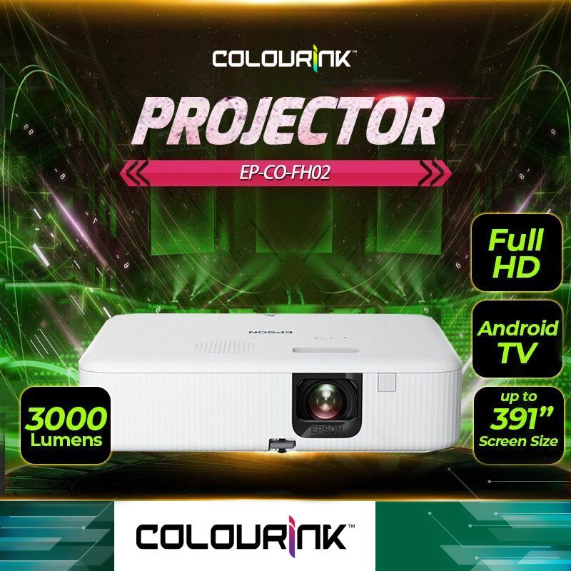 Epson CO-FH02 Large Screen Smart Projector Wi-Fi 3000 Lumens Full HD Android TV Chromecast Build-In EB-E10 EB-FH52