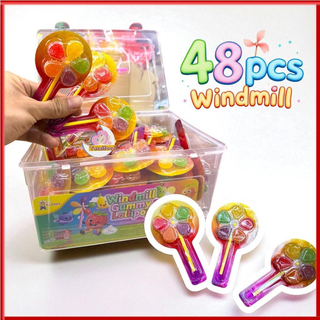 Ali Windmill Gummy Lollipop 48pcs