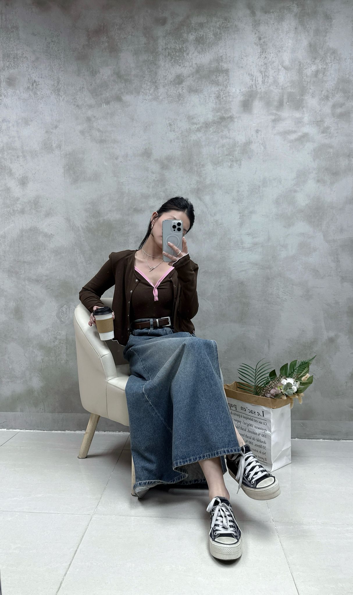 拼色背心+外套Set