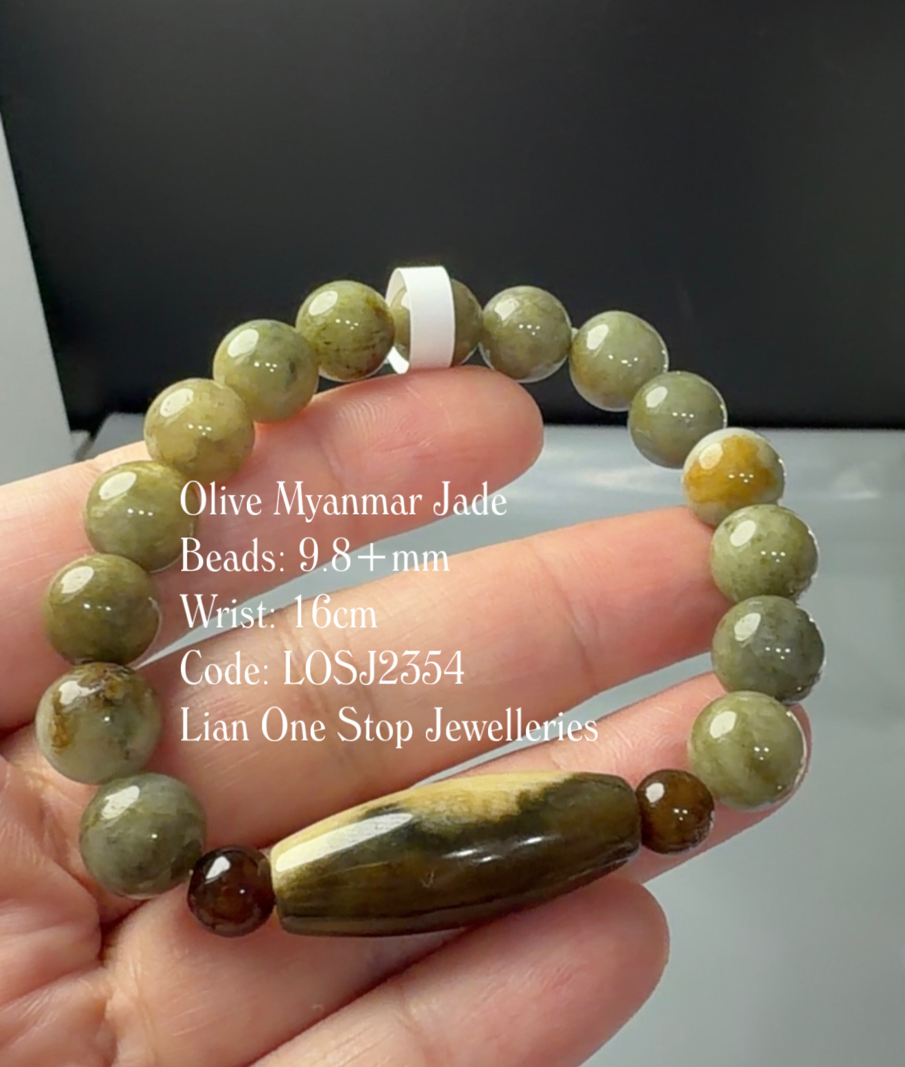 Code: LOSJ2354 Olive Myanmar Jade 9.8+mm