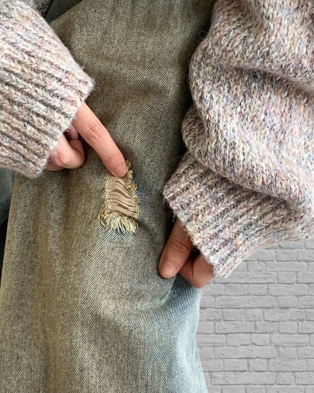 W371做舊泥染水洗牛仔褲