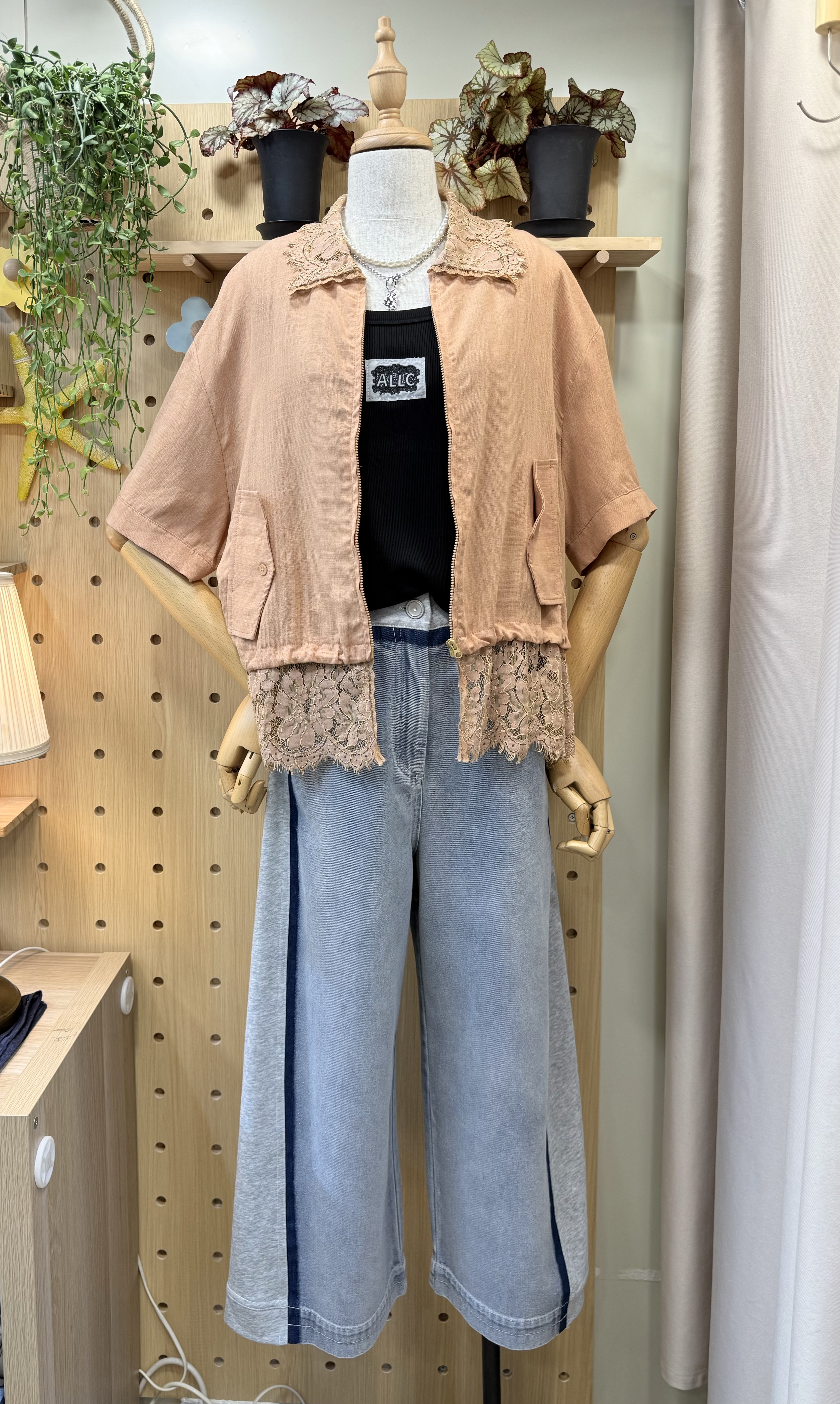 Lace領腳棉麻外套  M955 846154329