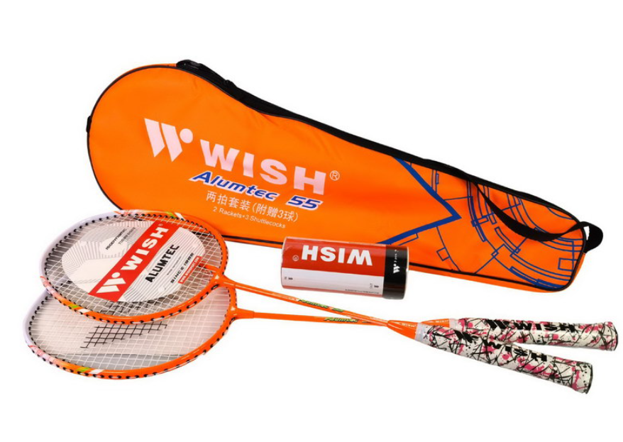 W55/WISH/對裝羽毛球拍連羽毛球三個