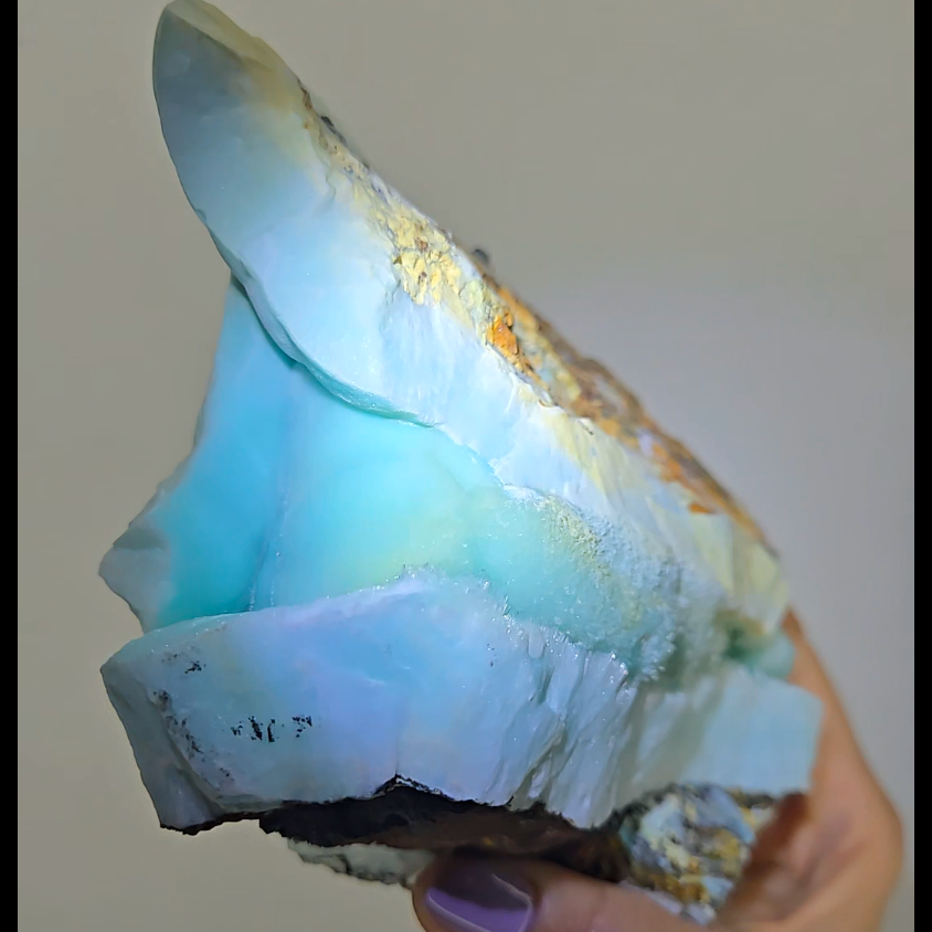 Blue aragonite with botryoidal bubble formations - AR57