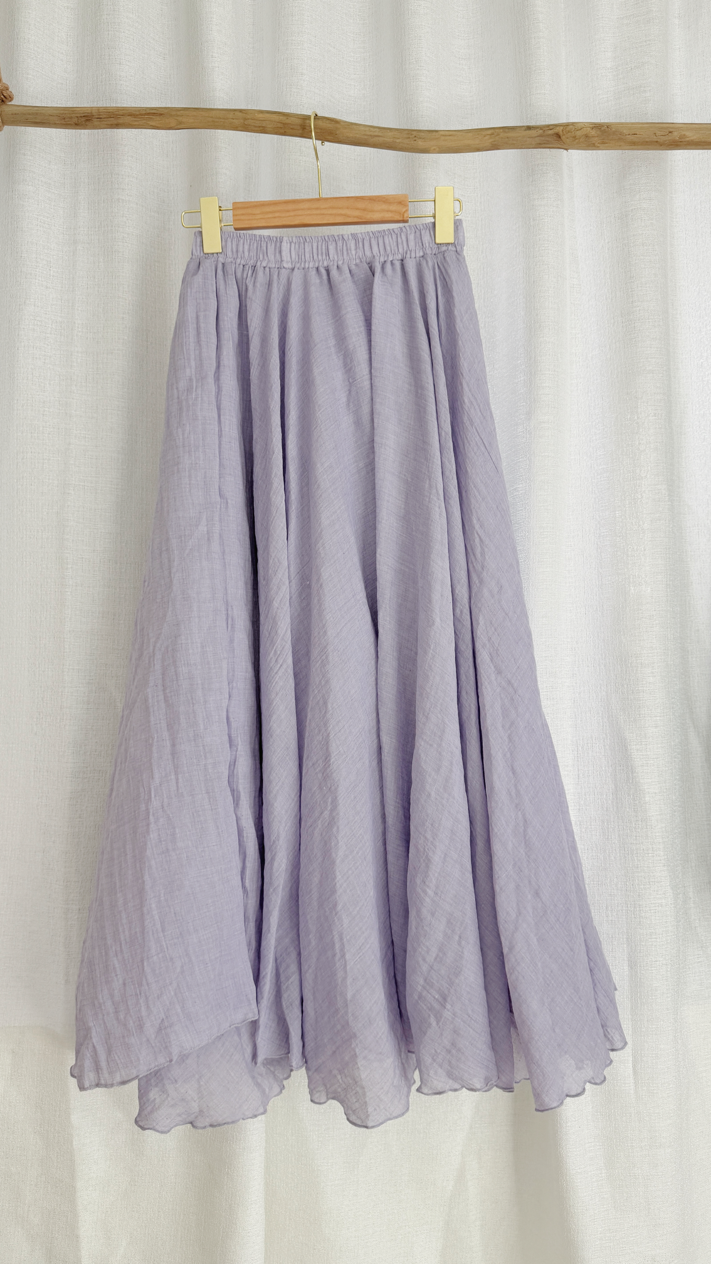 简约气质薄款棉麻半裙