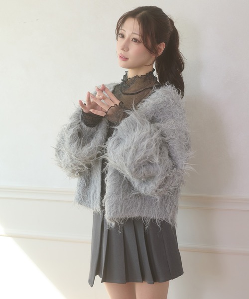 毛絨絨淨色外套