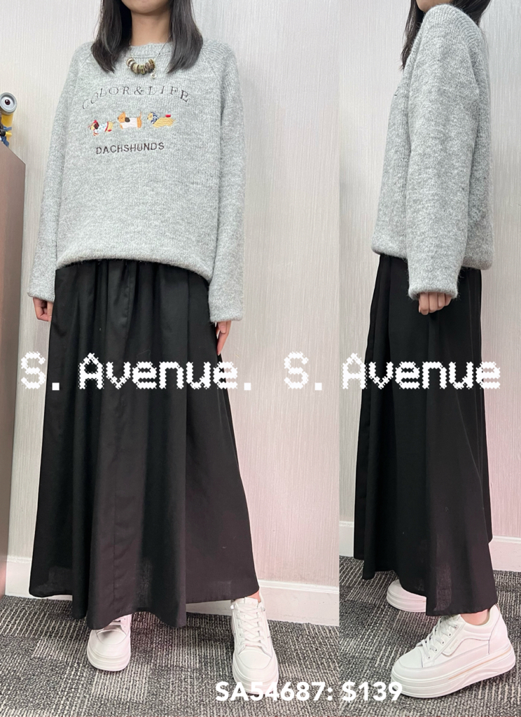 SA54687: 長袖繡狗圖案冷衫