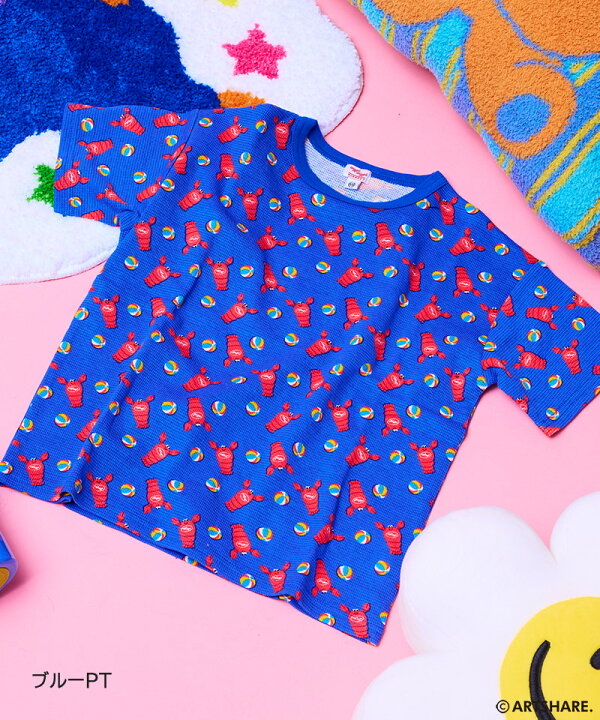 🇯🇵預訂 日本直送🇯🇵Markey’s x Wiggle Wiggle四色圖案滿印華夫格短袖T恤