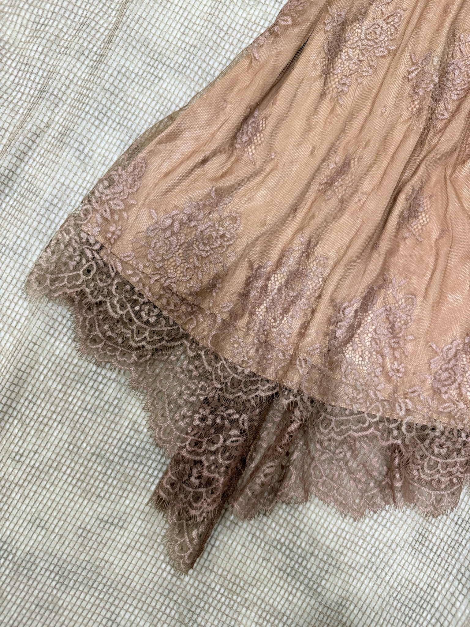 Fairycore Pink Lace Slip Dress with 3D Flower Detail