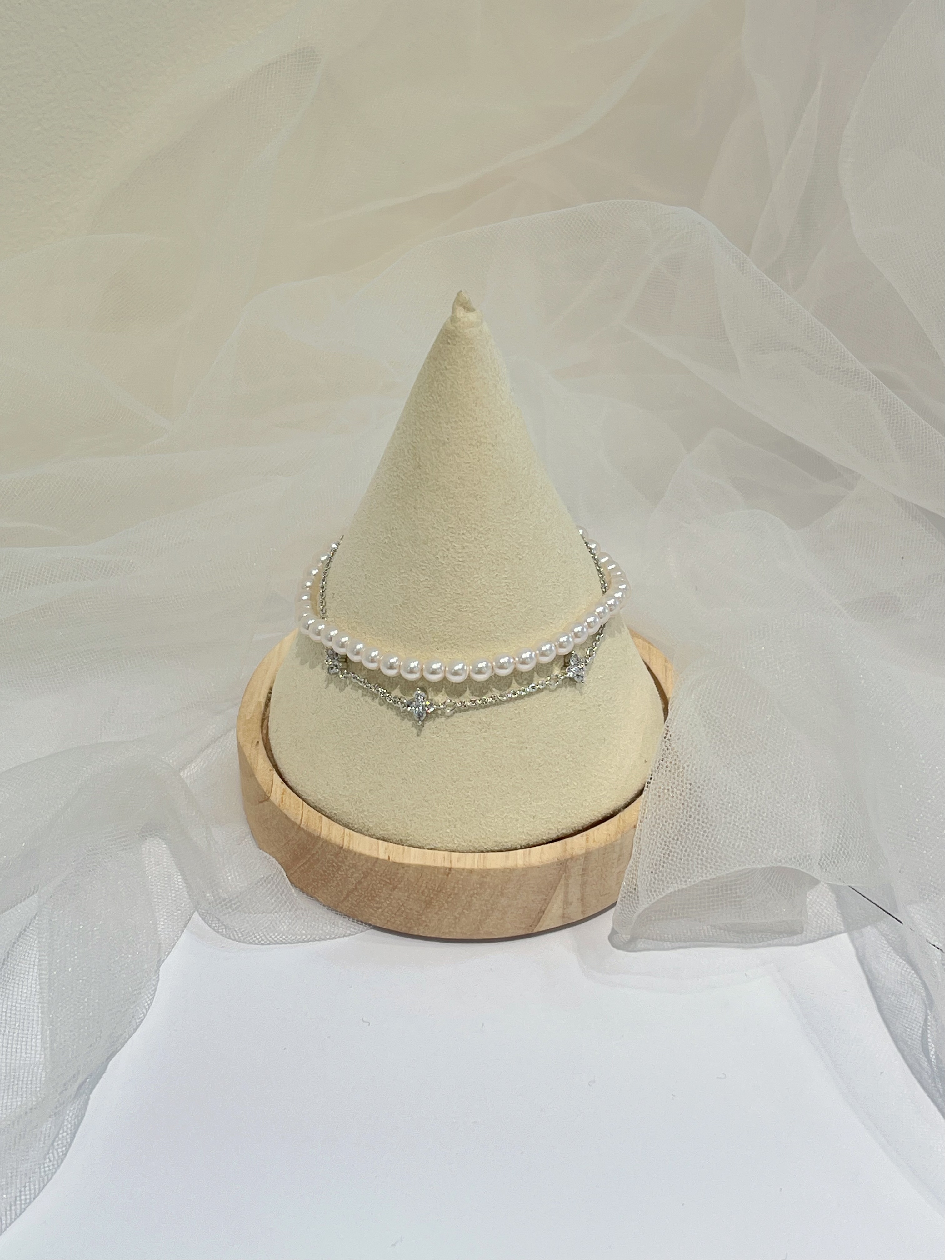 四叶草×珍珠双链手链