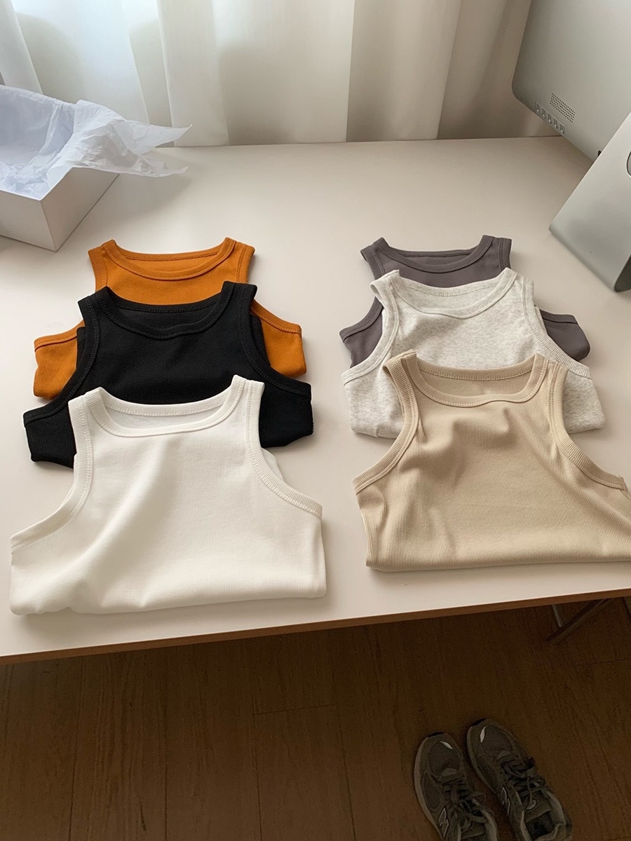 Plain Casual Tank Top 韩版休闲螺纹弹力背心（6 colours)