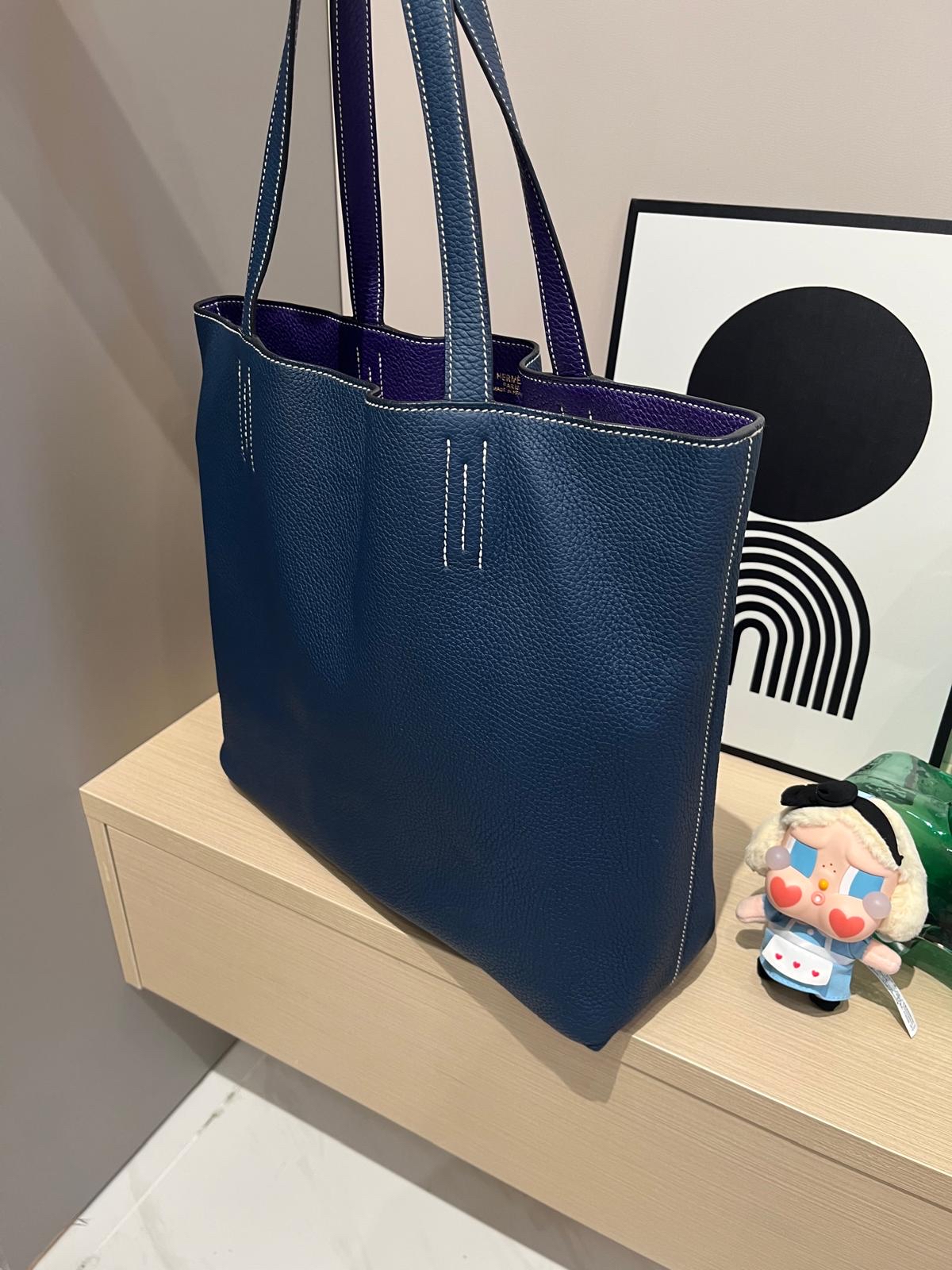 Hermes Double Sens 36 Tote Bag Stamp [Q] TC粒粒牛皮 100%Authentic, 98%New ✅Dust bag 