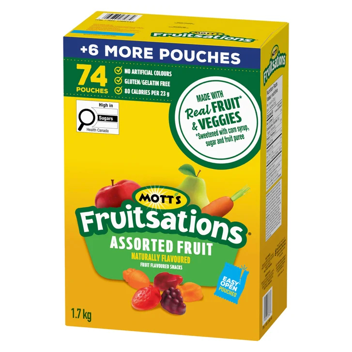 加拿大🇨🇦直送✈️🇭🇰 🔥COSTCO 本週特價🔥 Mott‘s Fruitsations Veggie Gluten Free Tropical Fruit 無麩質蔬菜水果軟糖🍇🍓🍒 ✅增量裝 74包  ❗️❗️1.7 kg