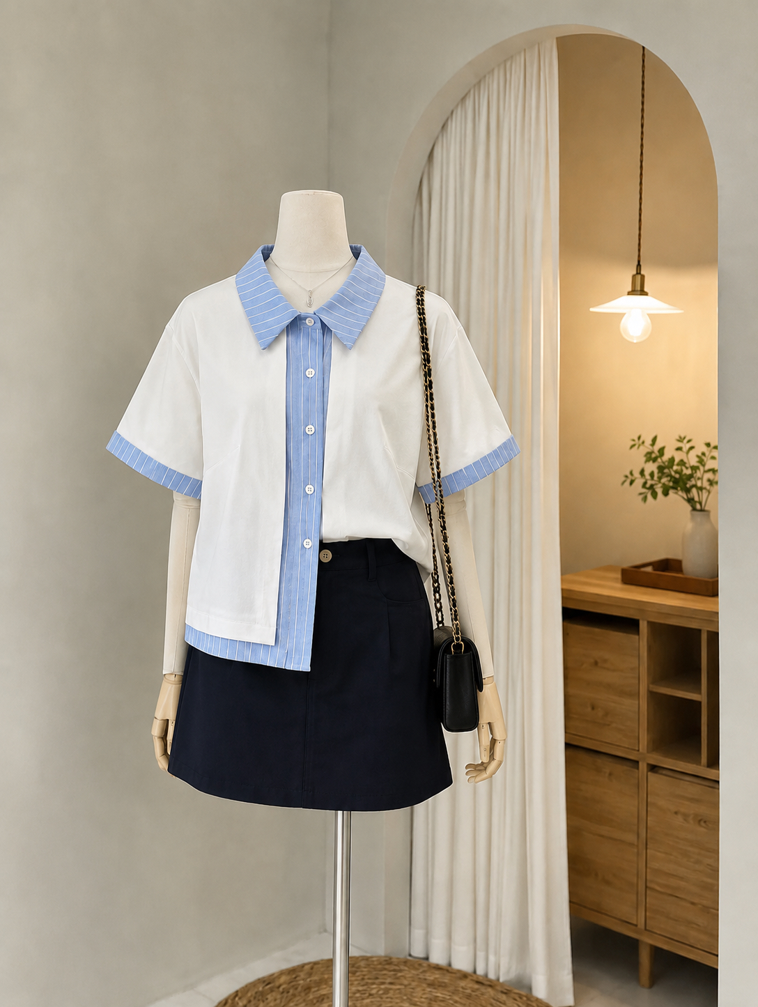 T4204 Fake Two-Piece Shirt - 3 Colors 