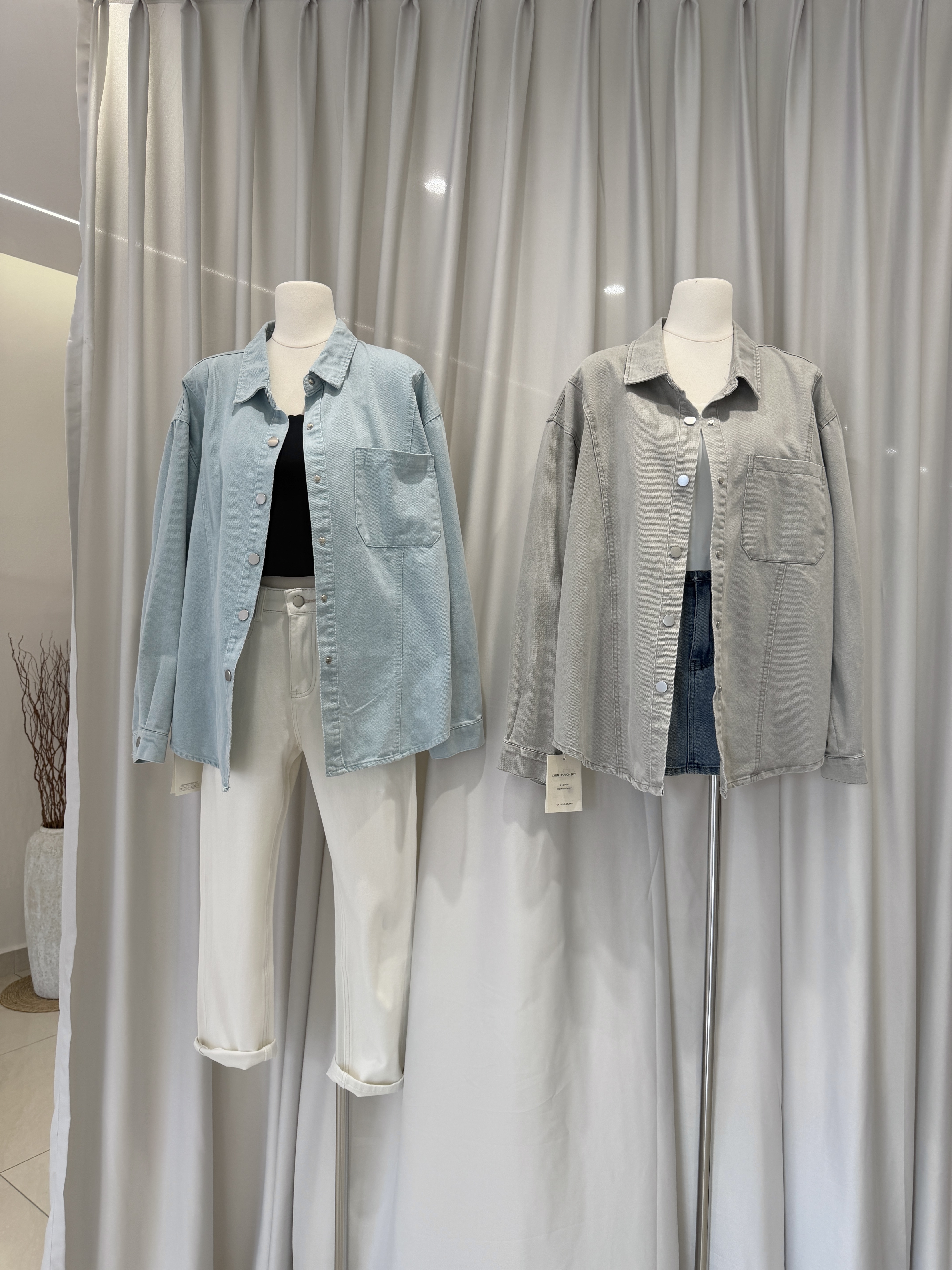 6268 韩版宽松牛仔衬衫