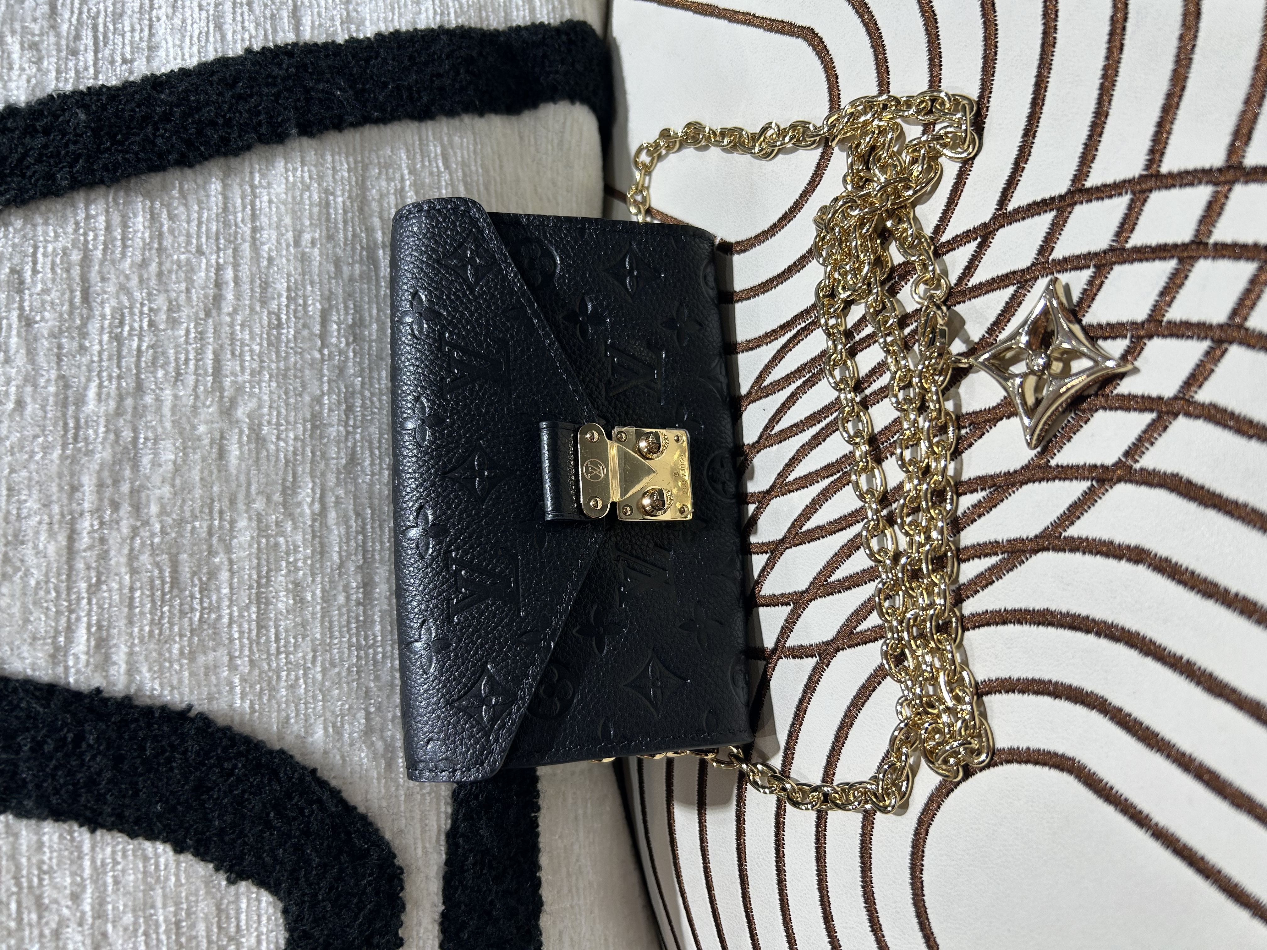 Lv Pouch Metis Belt Chain Wallet 黑色Black Calfskin Monogram Empreinte 鏈條銀包 M4717Z,100%Authentic, Unused未使用品✅Dust bag✅Box
