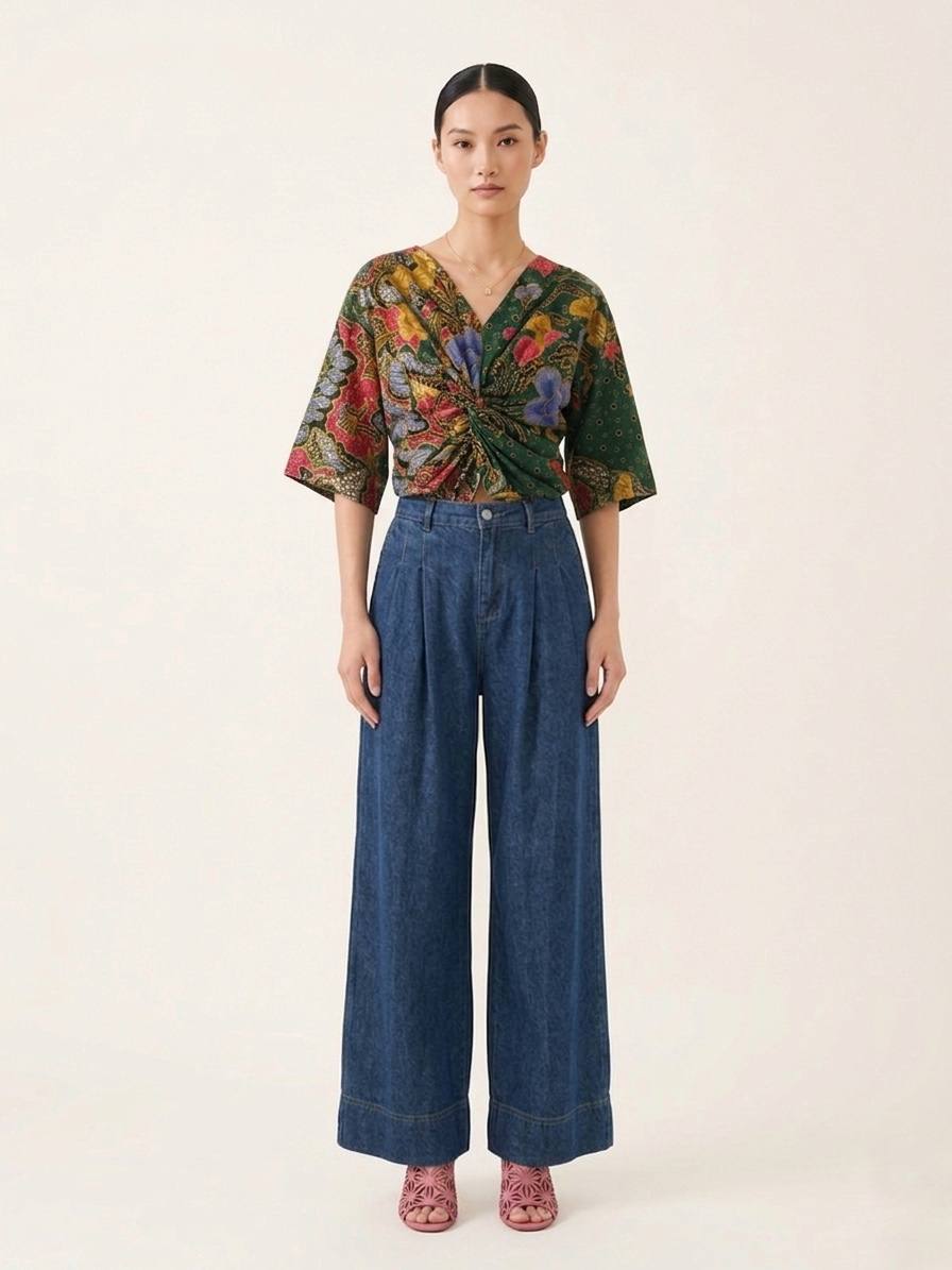 T8816 - Knotted Batik Top