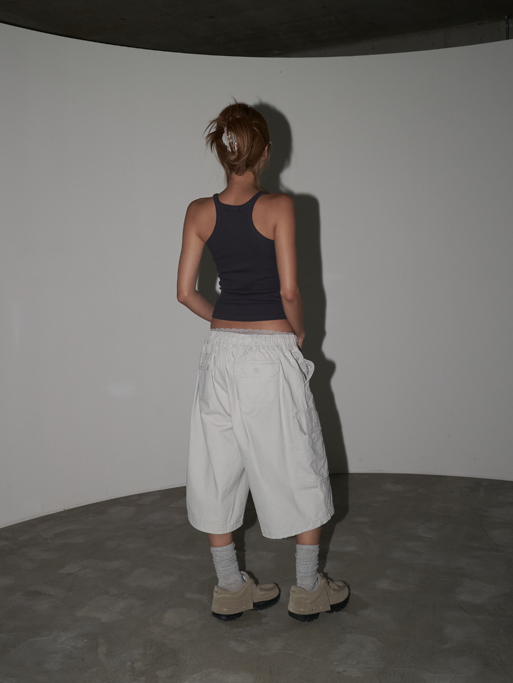 Drawstring Cotton Cargo Shorts