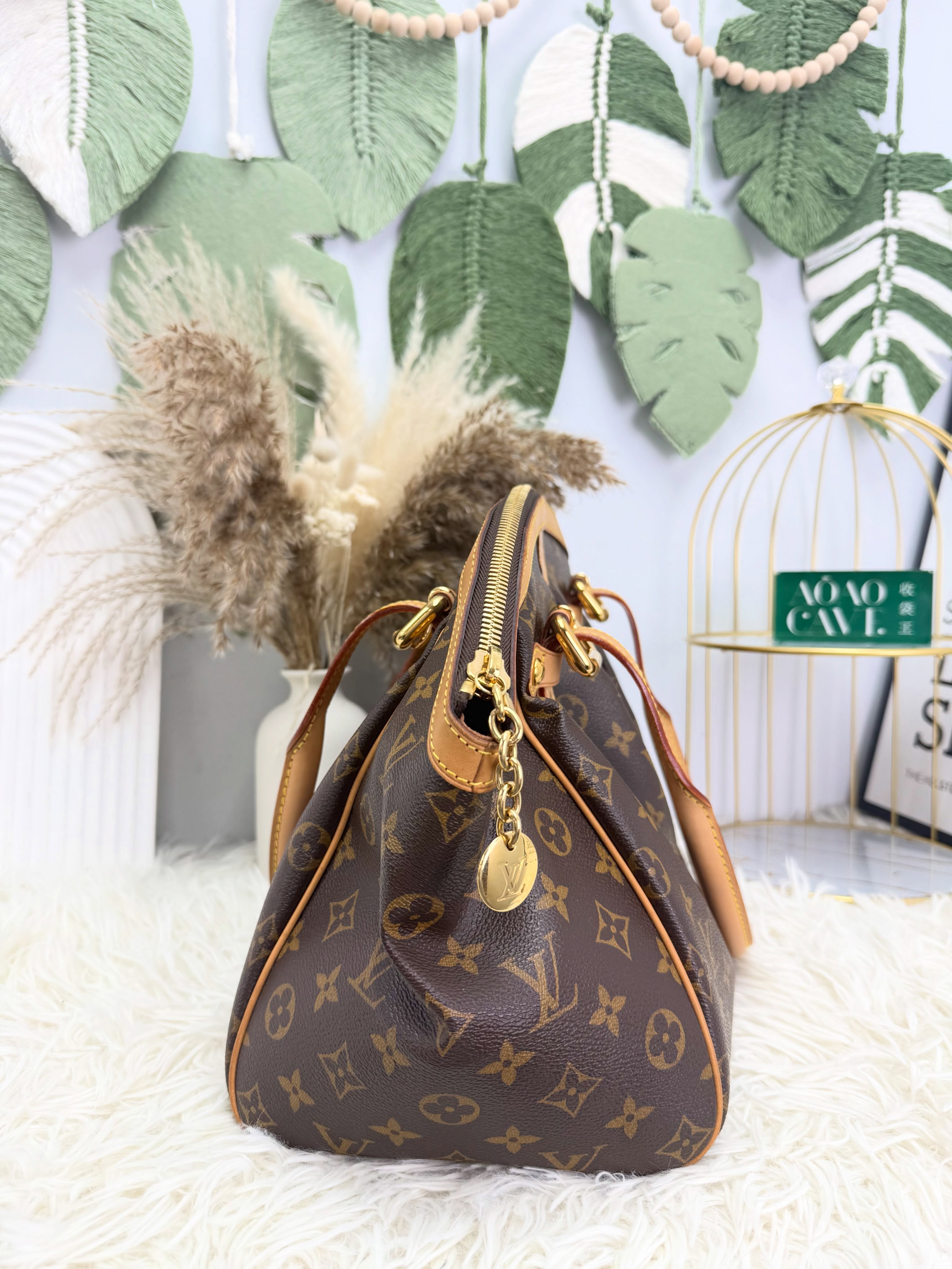Lv👜 PRE OWNED 🛍️啡色老花 Tivoli GM size餃子袋 有塵袋 🥟🤎