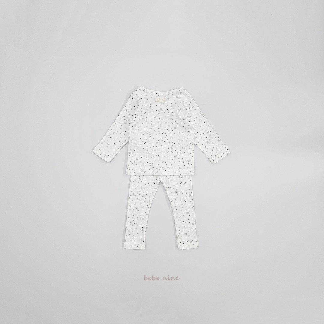 🌸預訂 韓國直送🌸🇰🇷Bebenine兩色簡約波點星月長袖家居服上下套裝