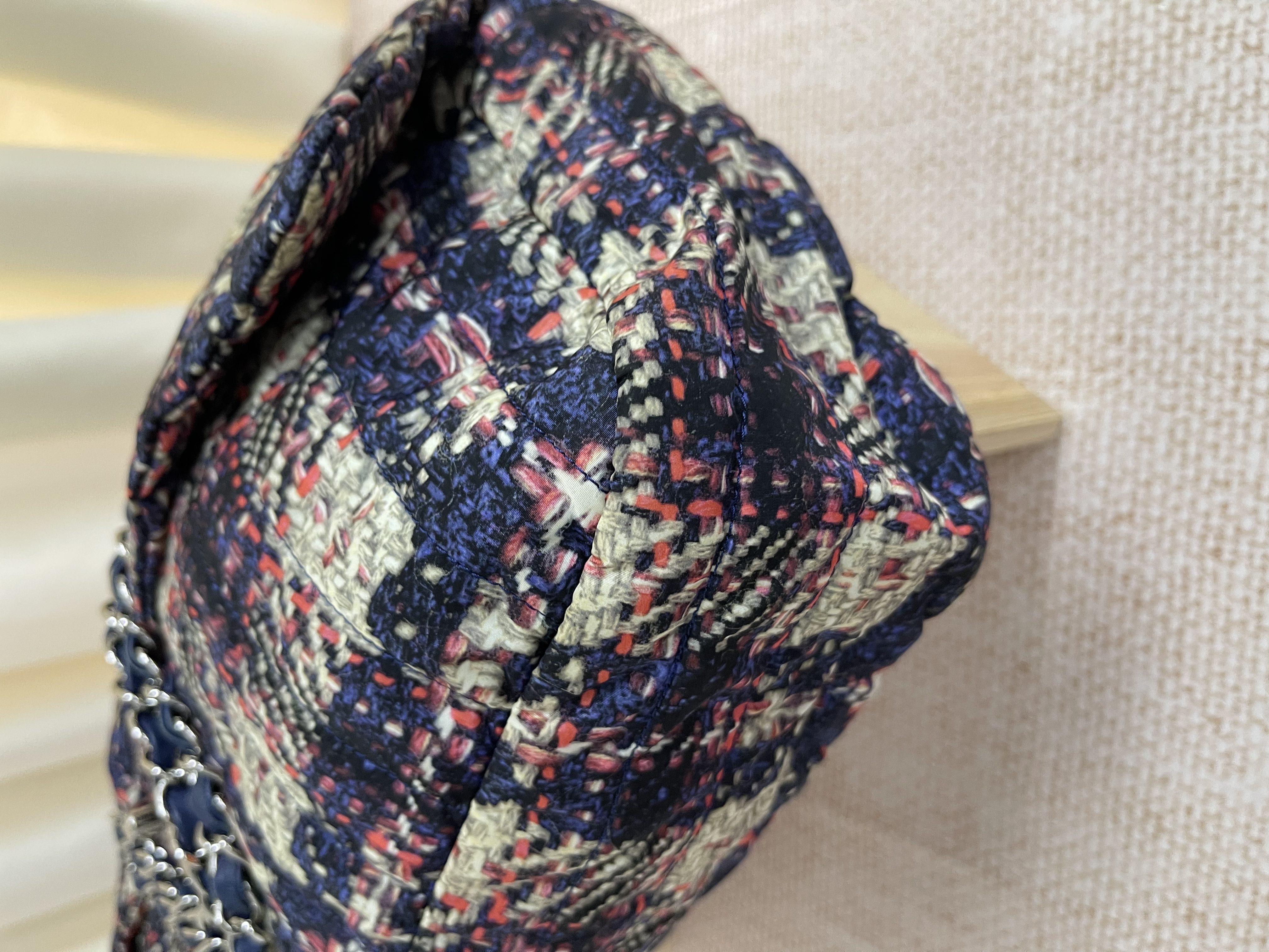 Pre-owned Chanel Nylon Tweed Print Bag / 26NY113