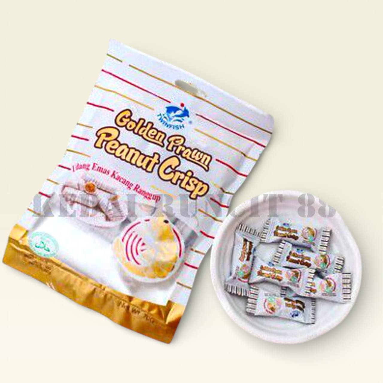 (Putih) Twinfish Golden Prawn Peanut Crisp Gula Udang 150g/350g
