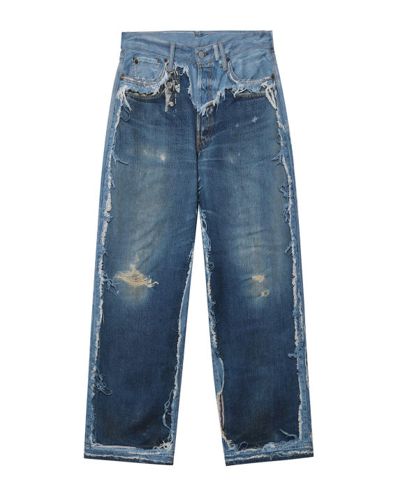 Acne Studios 破邊做舊拼接牛仔長褲