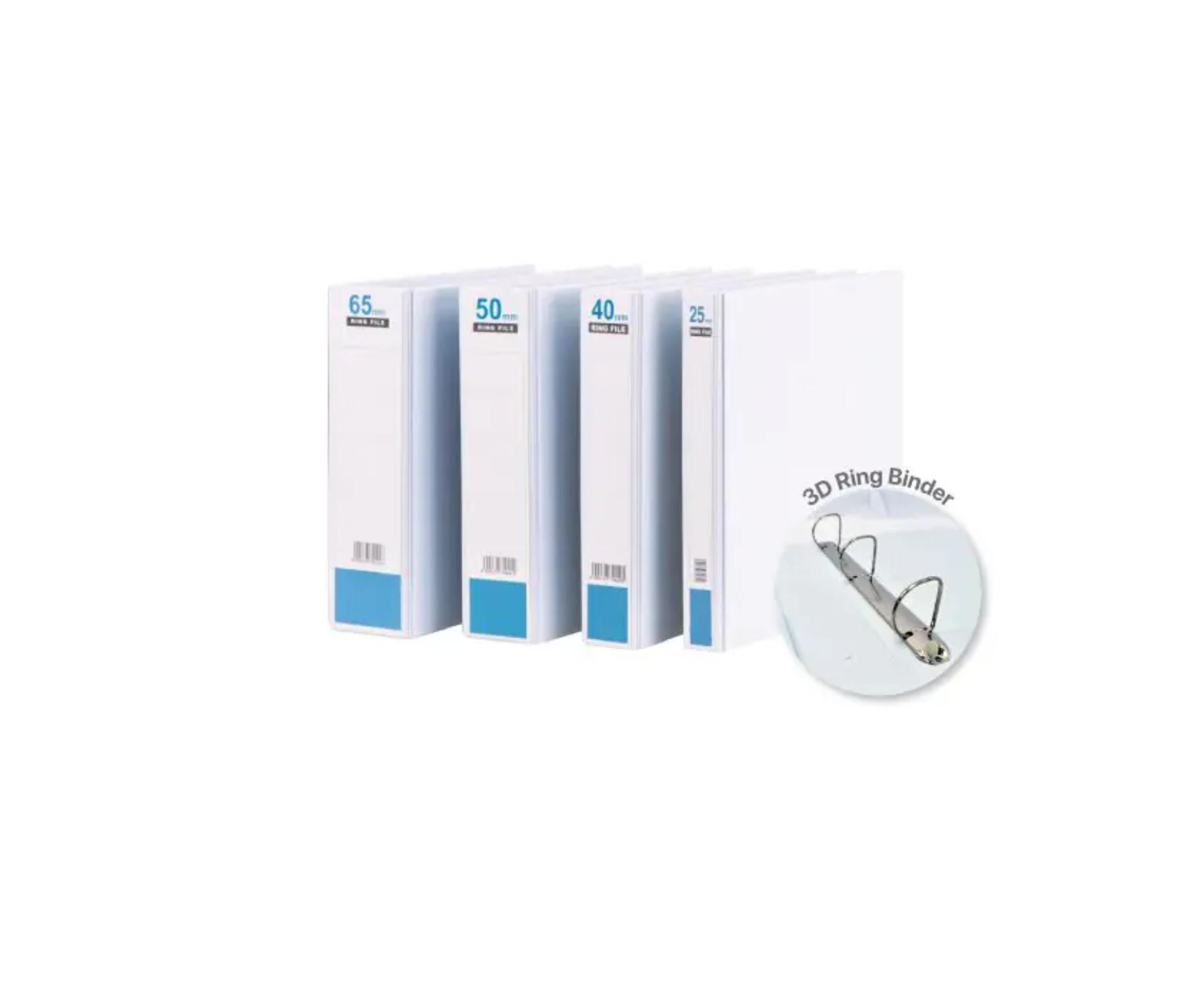 East-File PVC 3D Ring Binder File – White Transparent Cover