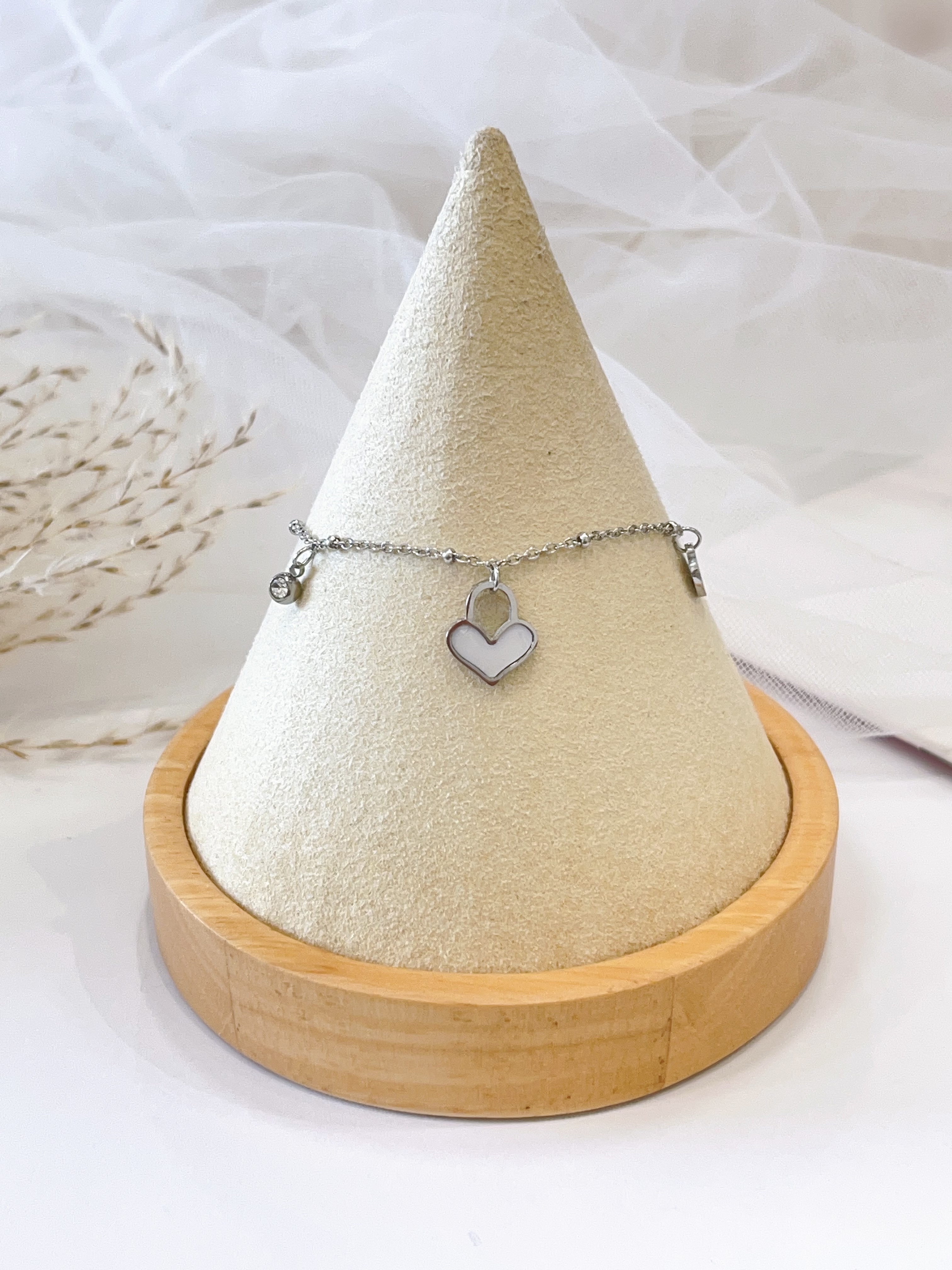 爱心锁头钛钢手链