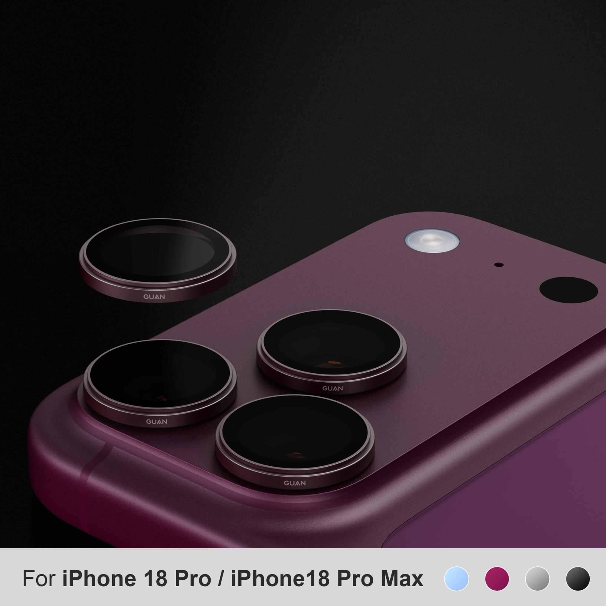GUAN iPhone 18 series 頂級藍寶石鏡頭貼：莫氏 9H 超硬度抗刮防護