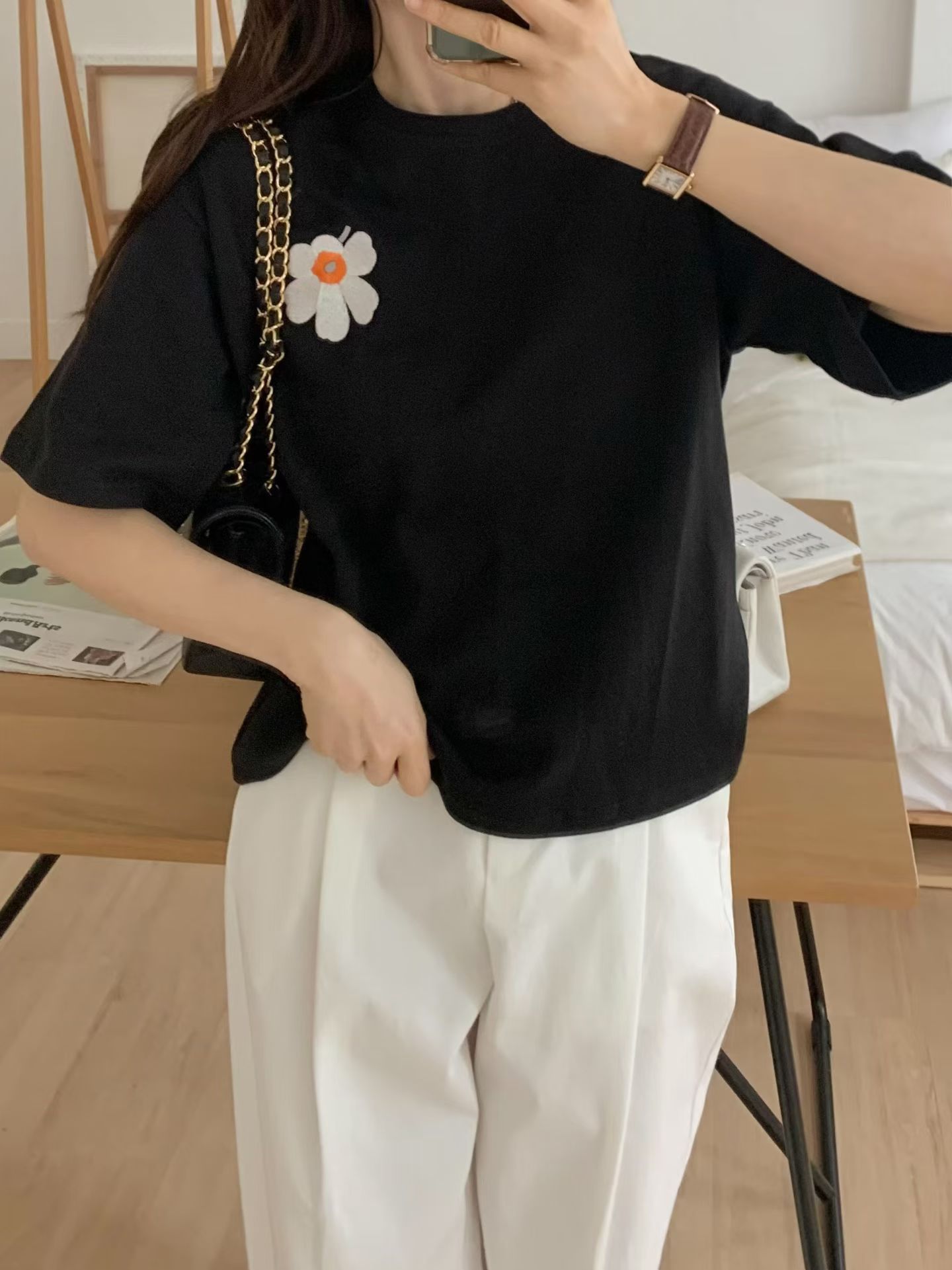 AQ poppy flower tee