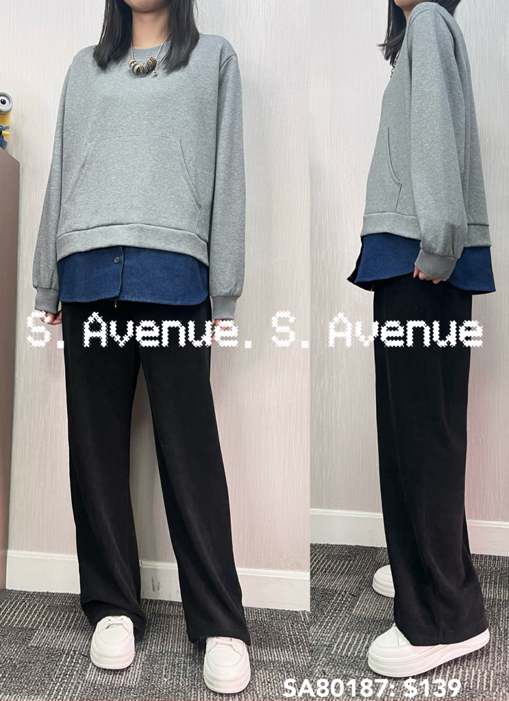 SA80187: 長袖雙袋下牛仔衫