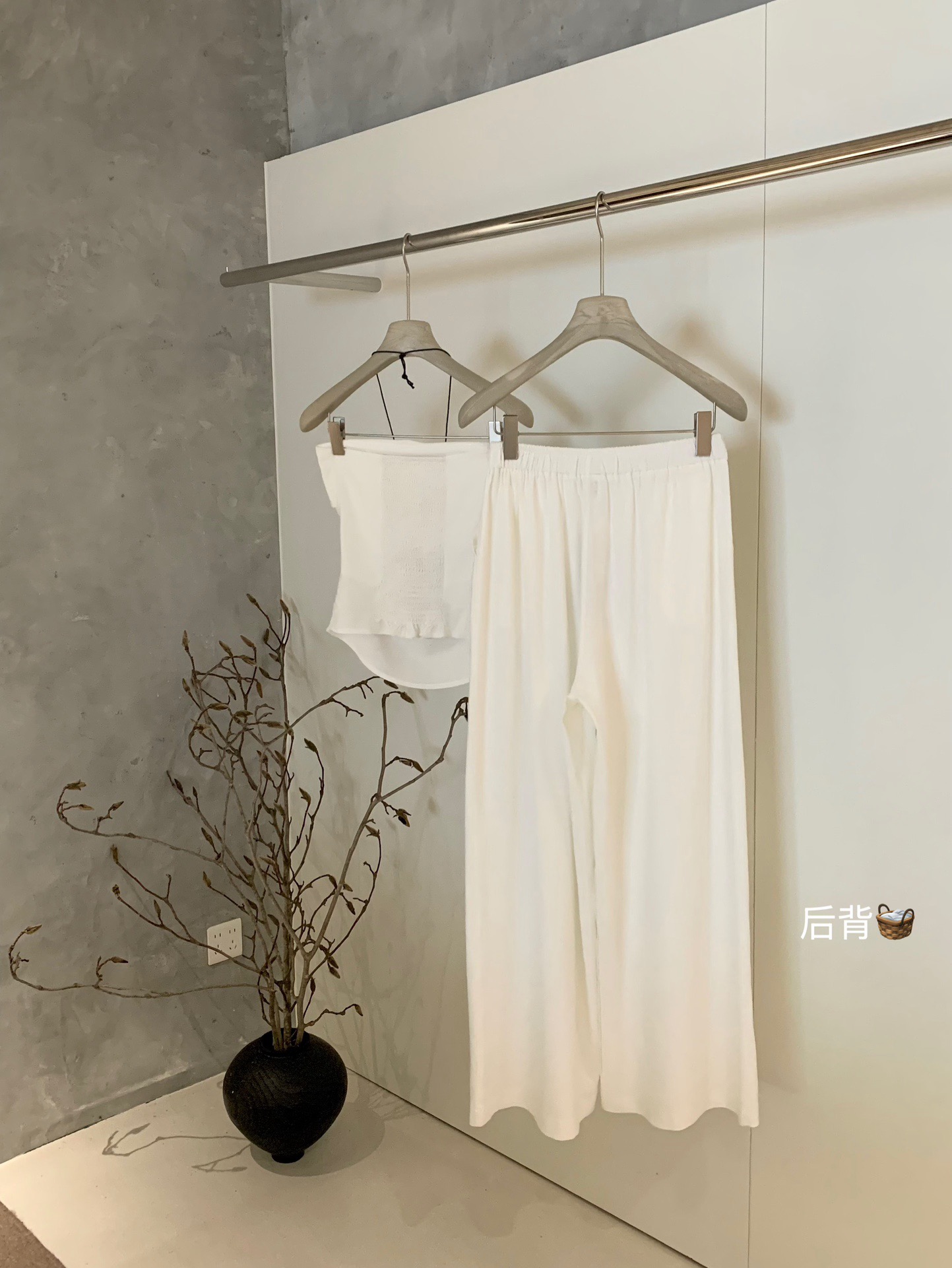 Luna Linen Tube Top +Trouser Sets 亚麻抹胸上衣 + 直筒阔腿裤两件套( 2 colours )