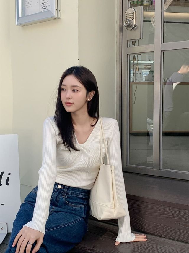 【上班/休閒】溫柔扭結直紋上衣