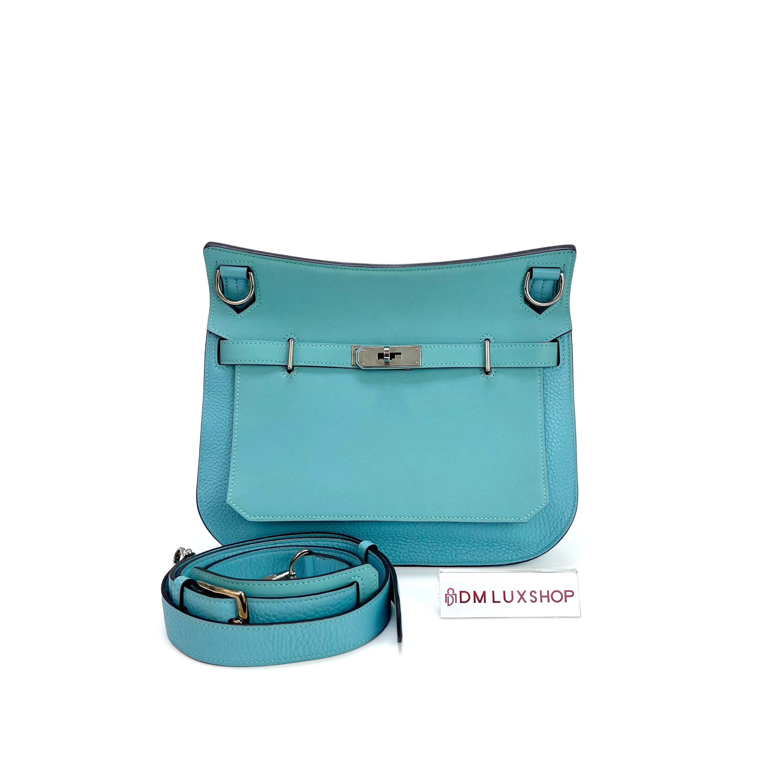 Hermes Jypsiere Bleu Atoll 28 Shoulder Bag PHW (Stamp Square T, Y: 2015) 