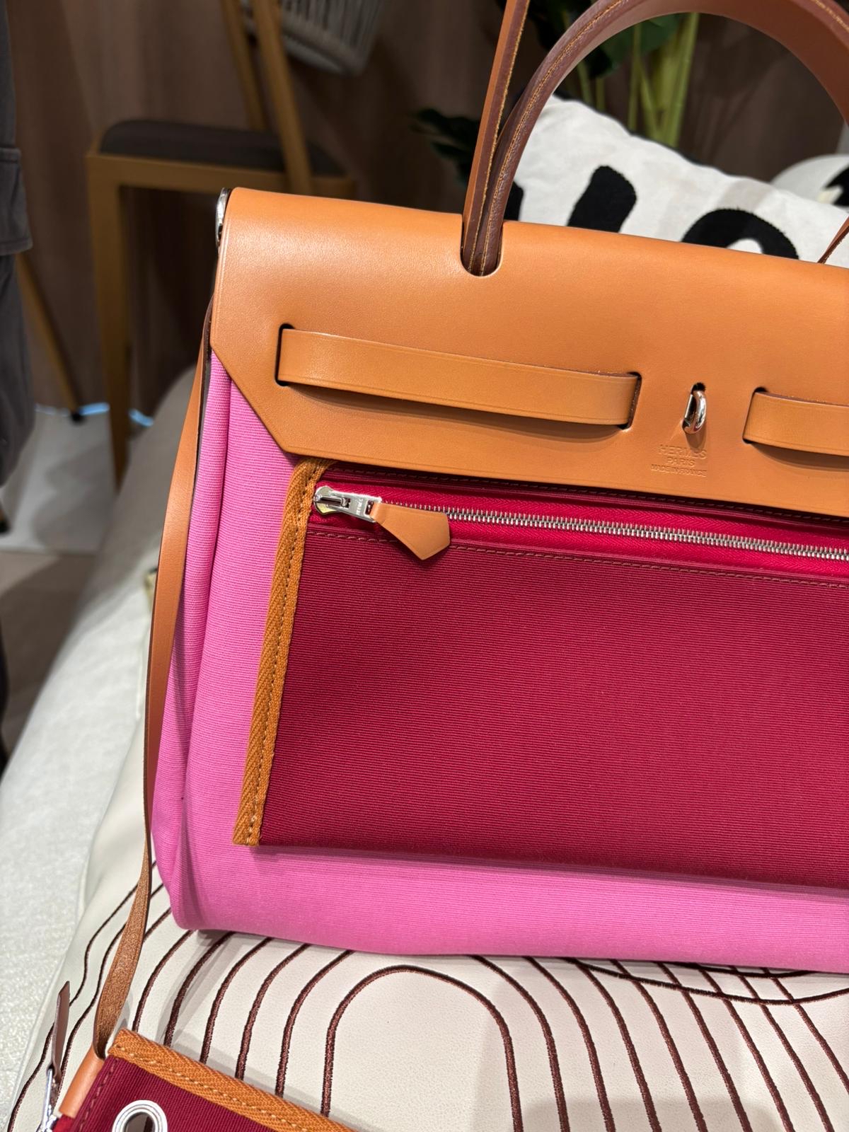 Hermes Herbag 31 Stamp Z Bubble Gum / Rubis / Nature 100%Authentic, 95%New ✅收據✅Key Lock✅Dust bag