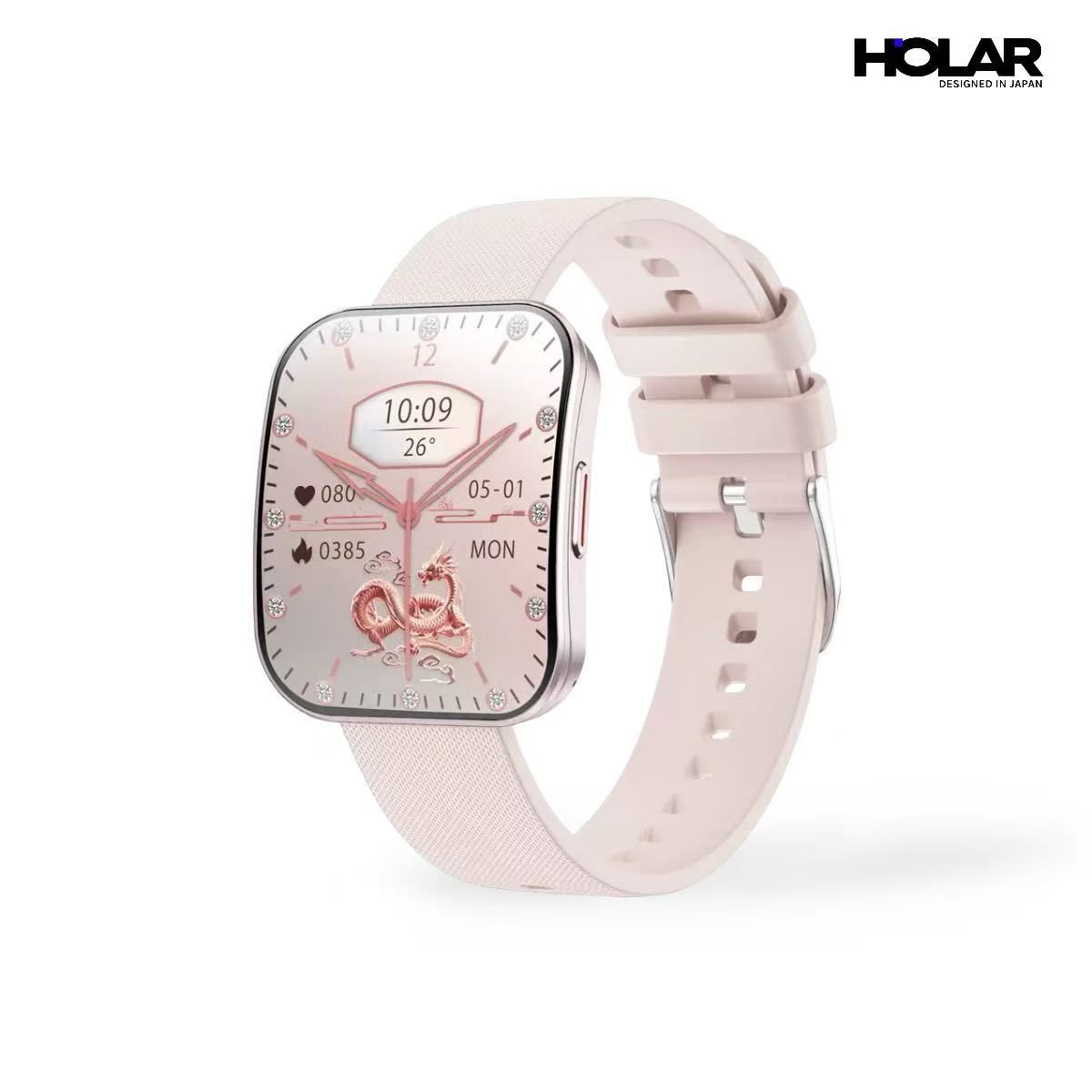 HOLAR JAPAN 曲面屏血糖智能手錶藍牙通話體溫心率血壓健康守護運動智能手錶 HS0220
