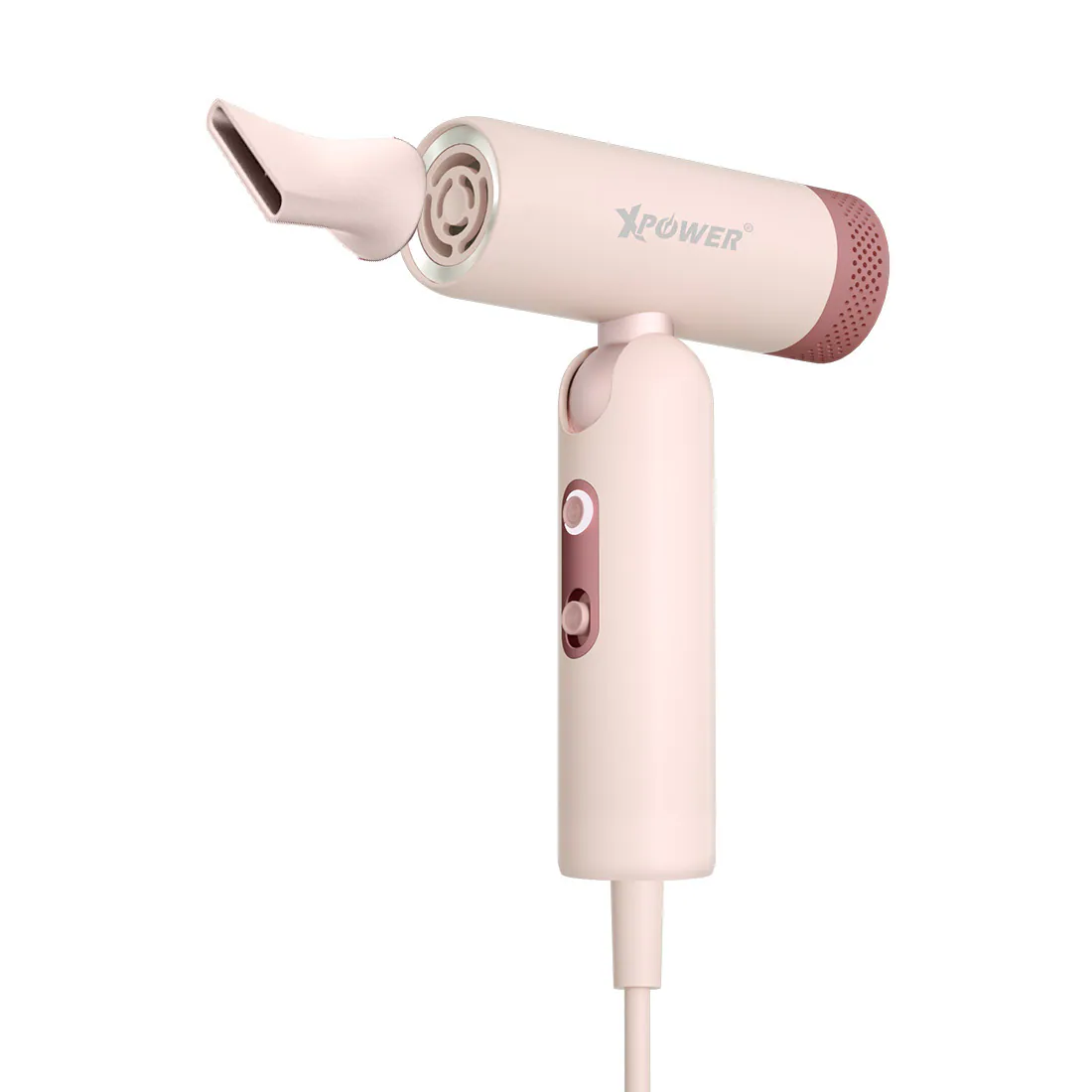 [香港行貨 | 1年保養] XPower POWERFINE PF1 全球最細可摺疊100-240V旅行負離子護髮風筒 - 灰色 XP-PF1-GY || 粉紅色 Pink XP-PF1-PK
