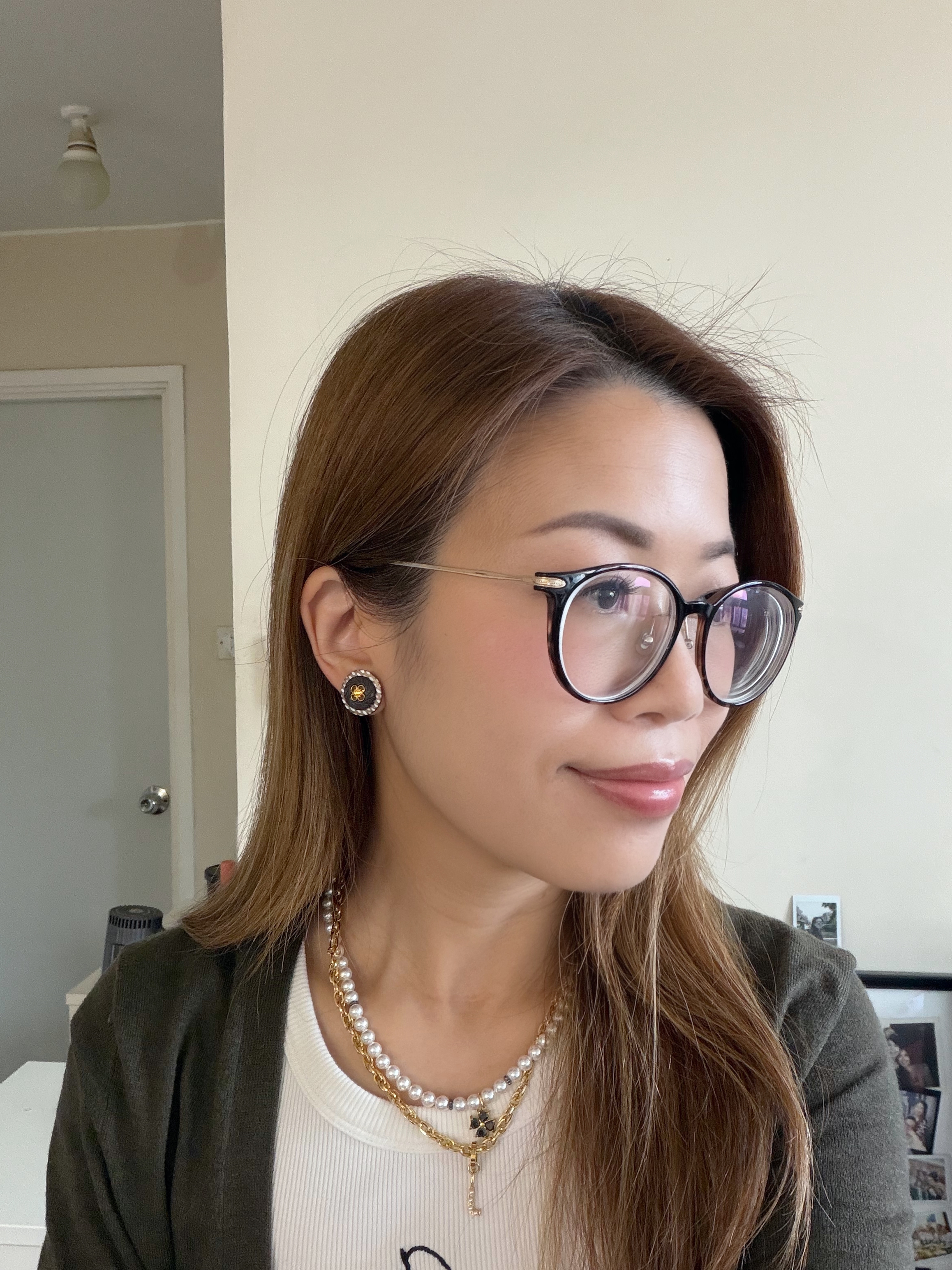 英國Metallic貝殼壓花立體耳環/Metallic Brown