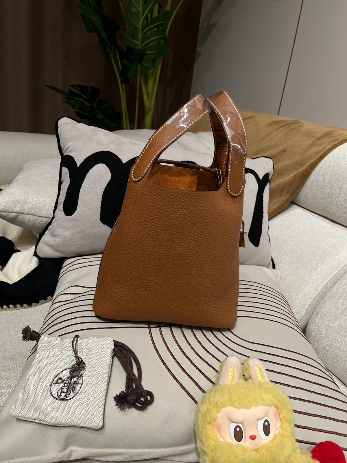 全新 Hermes Picotin 18,Stamp W 金棕銀扣  100%Authentic ,全新未使用品   ✅Key lock✅dust bag✅box 