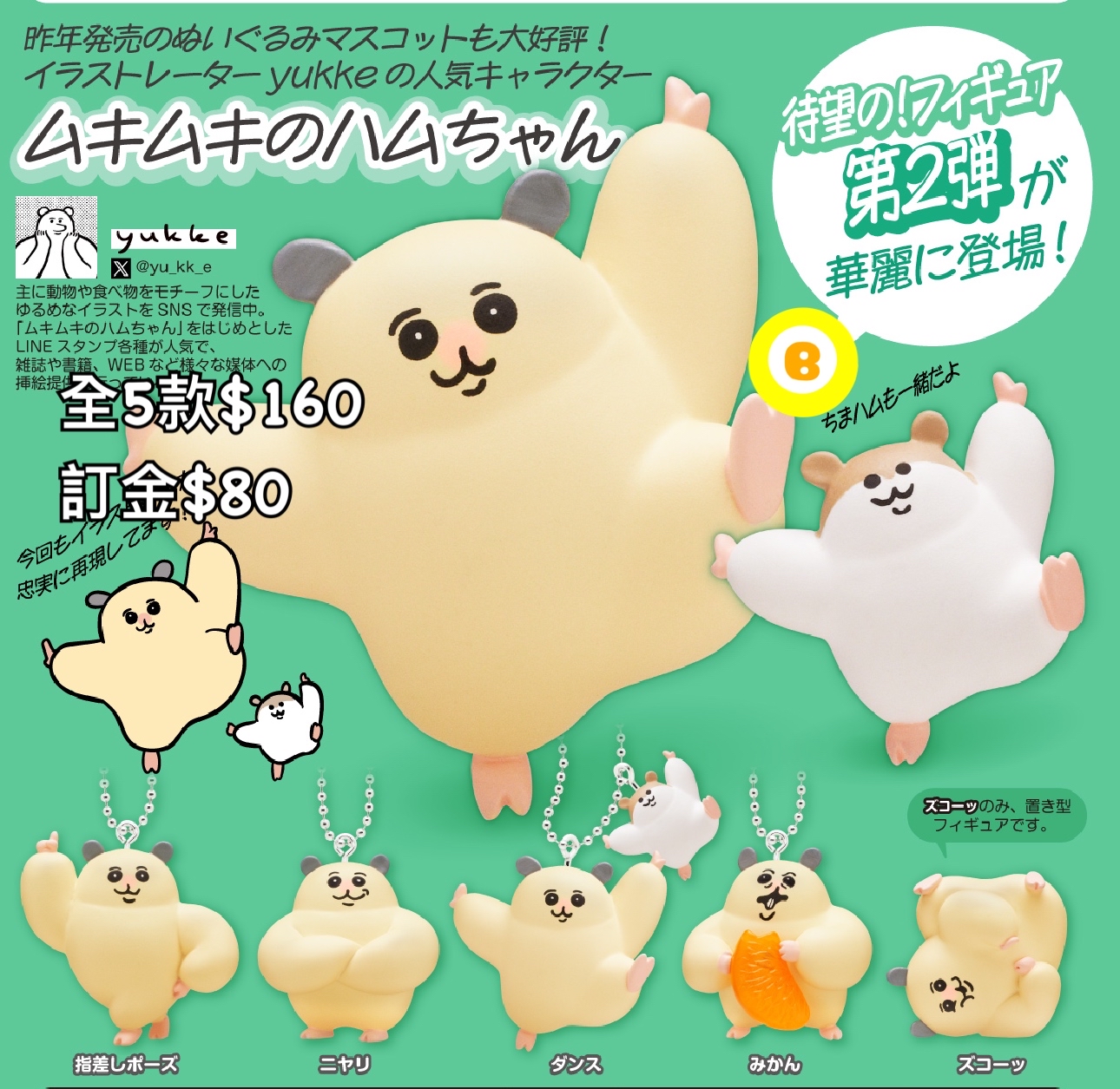 Preorder預訂6/2026年ハムちゃ扭蛋