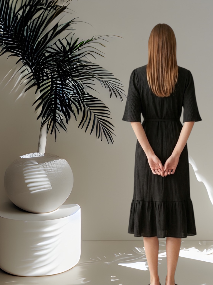 W80030 - Crinkle Serenity Dress