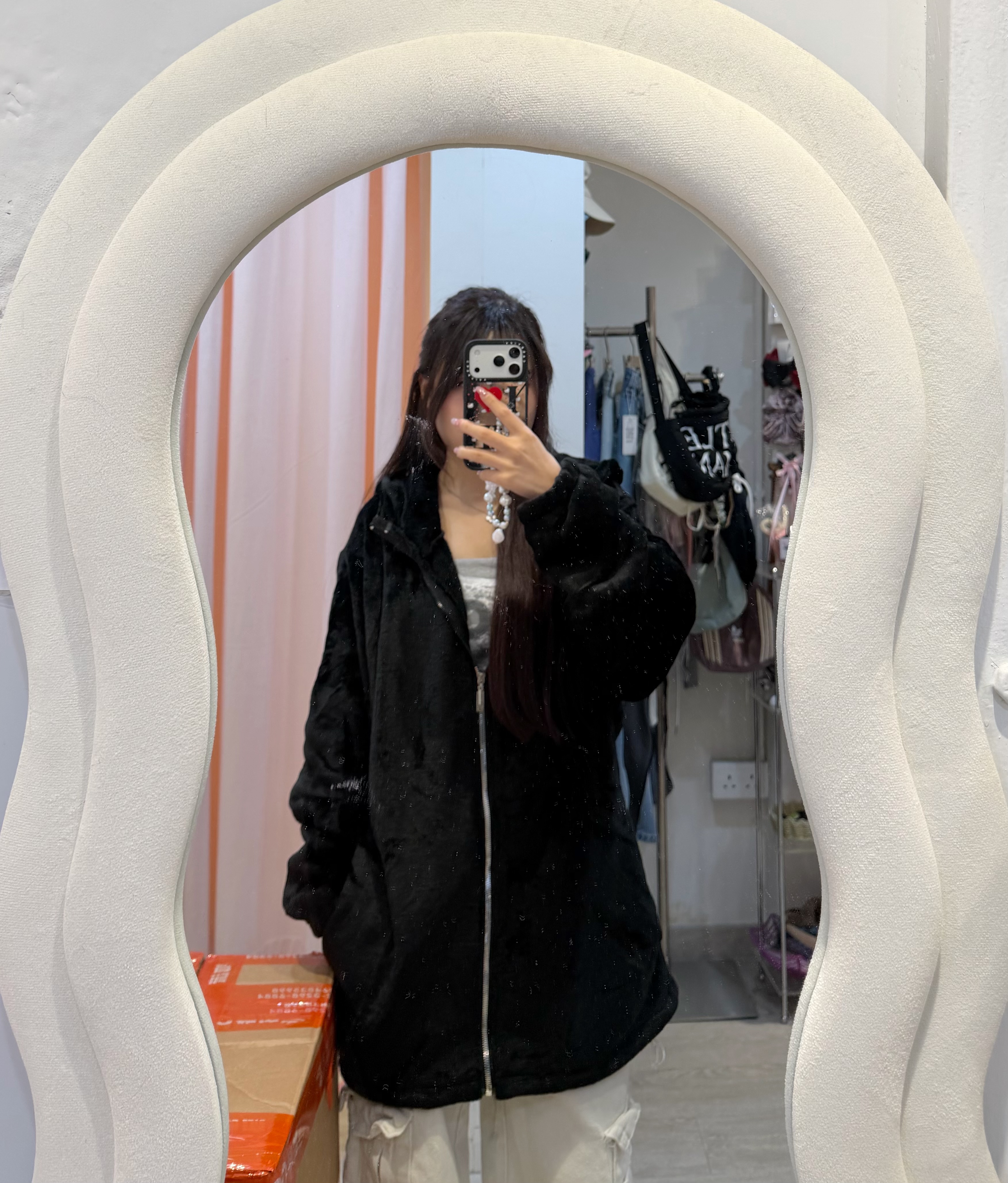 韓國新翻巨版毛毛長款外套🦦有帽