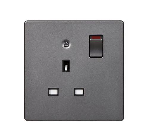 MK Aria 太空灰 13A單蘇有掣有燈 插座