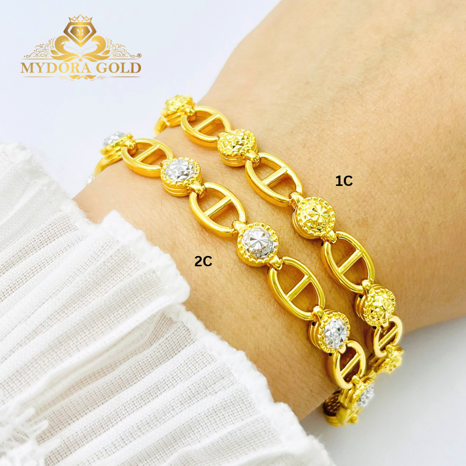 MYDORA Rantai Tangan Fesyen Diamond Cut Chain l EMAS 916/22K