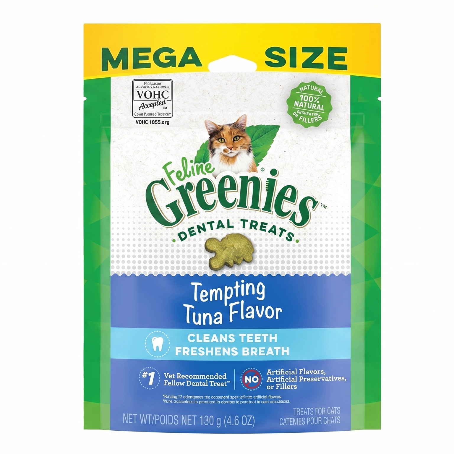 【臨期商品】Greenies - 吞拿魚味貓潔齒餅 130g