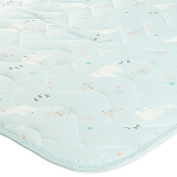 🇯🇵預訂 日本直送🇯🇵北極熊河馬印花涼感絎縫床墊70x120cm