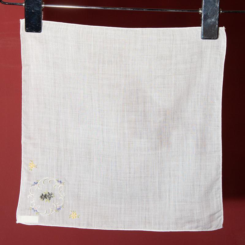 Vintage Swiss Alba Unused Handkerchief with Embroidery (EX094)