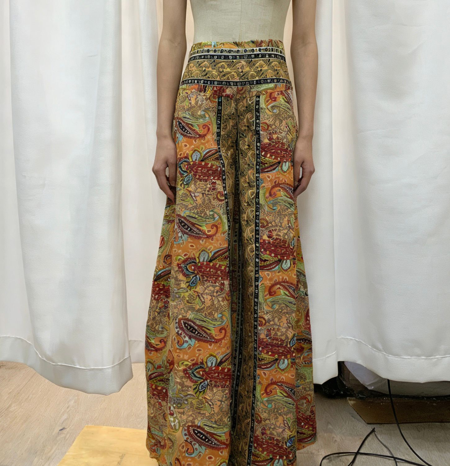 波西米亞風印花闊腿褲